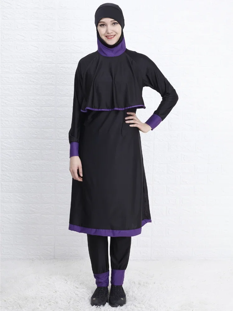 Swimwear Women Islamic muslim hooded Swim Wear 2 Piece Suit Hijab Swimsuit Modest Swim Surf Wear Sport maillot de bain islamique