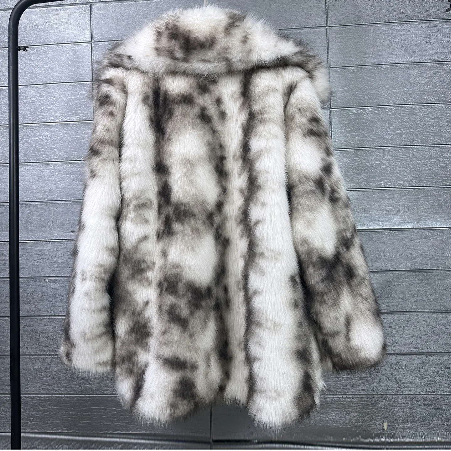 Women Faux Fur Coats Jackets Turn Down Collar Mid Length Coat Thick Warm Y2k Streetwear Jacket Elegant Outerwear Autumn Winter
