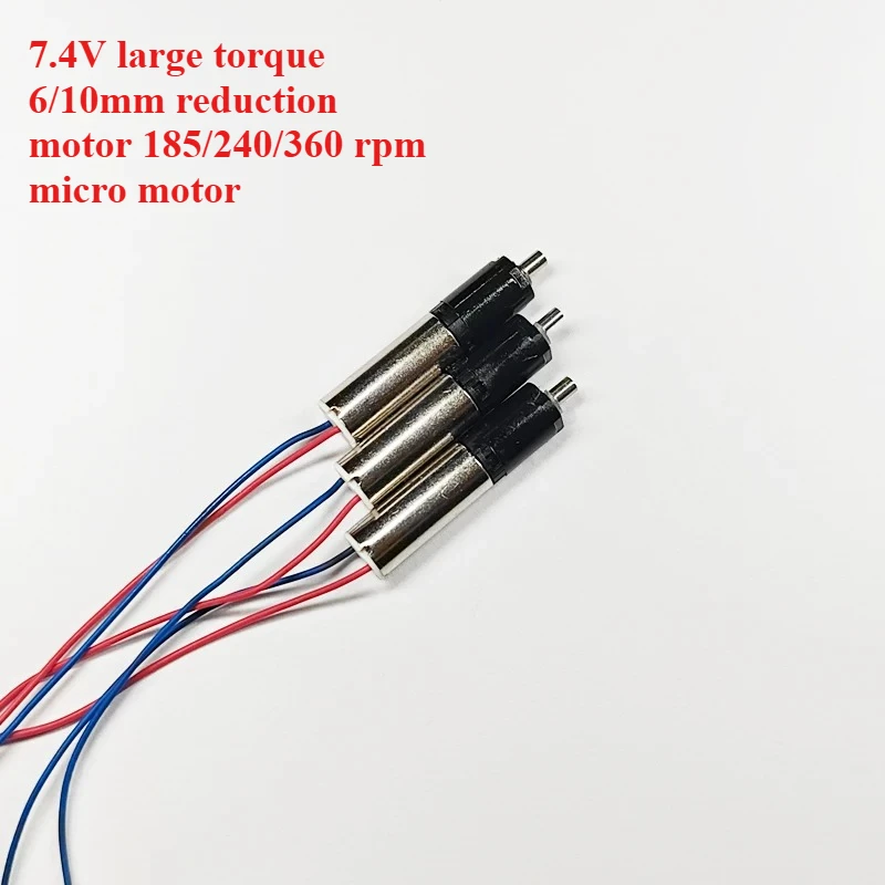 7.4V 대형 토크 6/10mm 중공컵 감속 모터 185/240/360 rpm 바이오닉 버터..