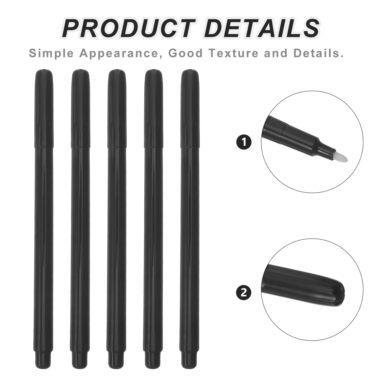 5Pcs Uv 활성화 보이지 않는 잉크 마커 펜 교육 회의 시험 브레인스토밍을위한 블랙 라이트 형광 노트 펜