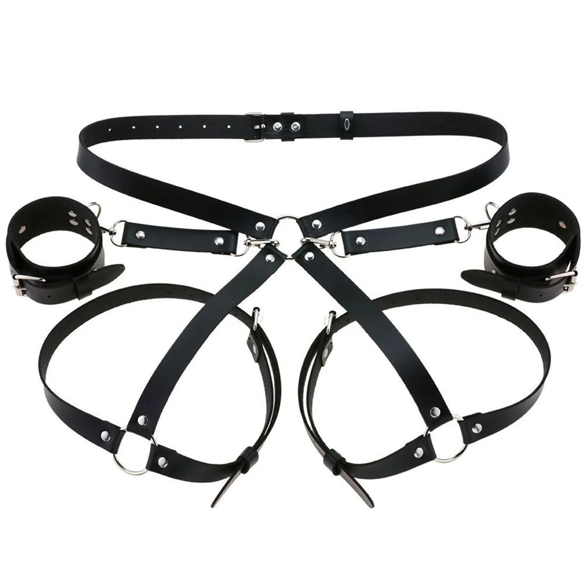 Sex Restraints Bondage BDSM Toys PU Leather Adjustable Waist Strap Adult SM Games Sex Toys for Men Women Sex Bondage Toys