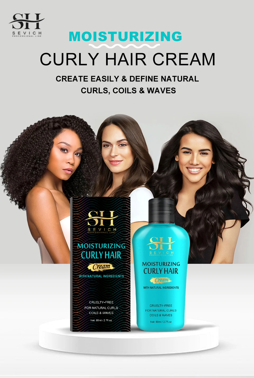 Description Picture 2 of itemSevich New Styling Curl Boost Defining Cream Moisturizing Repair Curl Styles Bounce Curl Spray Sculpting Boost Hair Conditioner