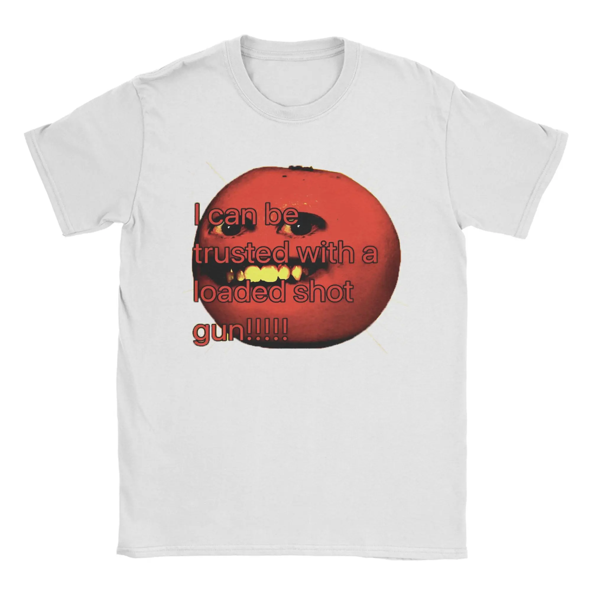 Humorous Orange Graphic Men's Cotton Crew Neck T-Shirt