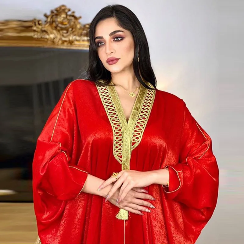 Women Arab Dubai Muslim Turkey Batwing Sleeve Robe Cardigan Abaya Long Muslim Women's Clothing