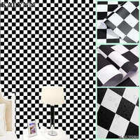 Black White Checkered Flag Self Adhesive Wallpaper,Mosaic Trellis Contact Paper,Vinyl Peel and Stick WallPaper,DIY Decor Sticker 2