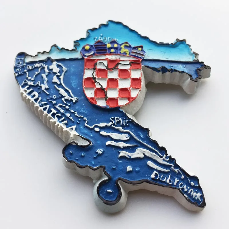Magnete Da Frigorifero Souvenir Trogir Croazia - 3D In Resina 7,5x5,5 Cm