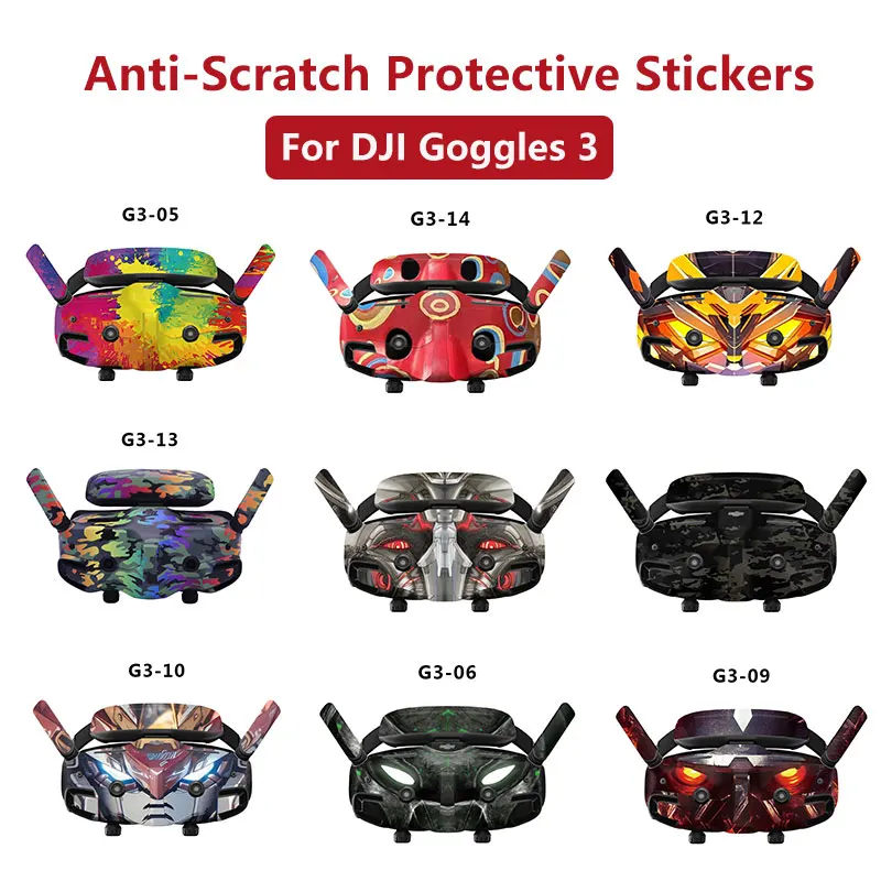 Stickers for DJI Goggles 3 Flying Glasses 3 Sticker Anti-Scratch Waterproof full Body PVC Skins Protective Film Accessories Kit