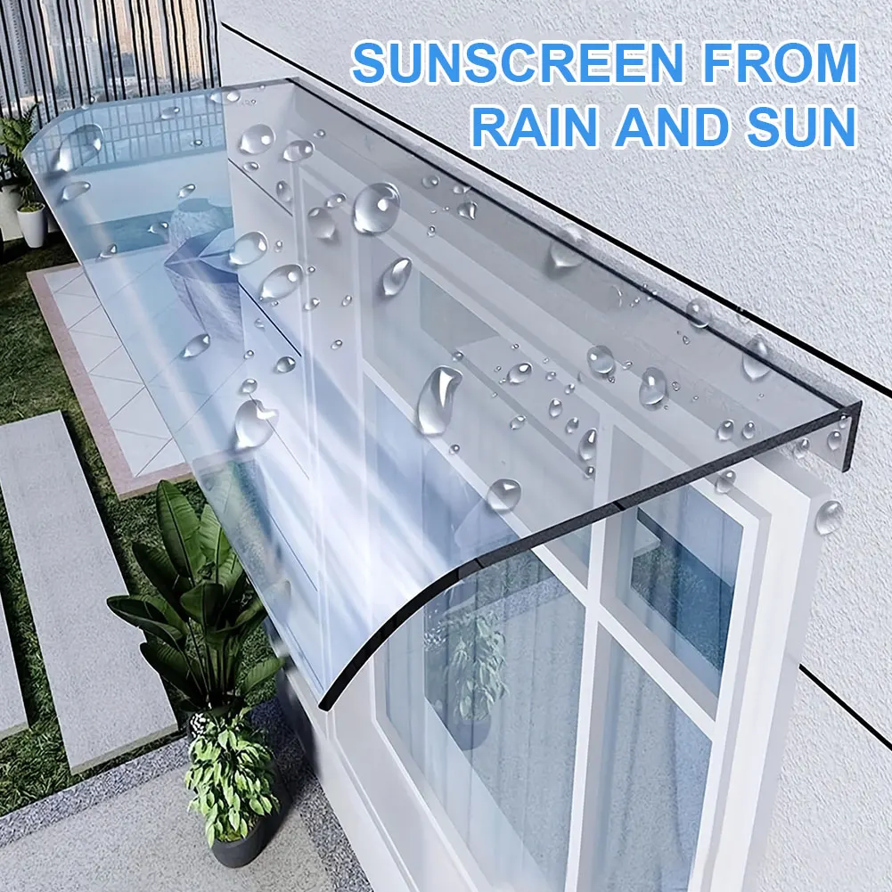Window Door Wall Canop UV Rain Protection Transparent Invisible Rain Shelter Cover No Bracket Awning Canopy Window Awning Canopy