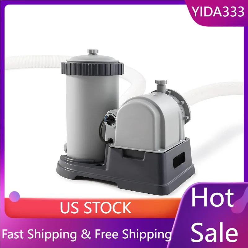 

INTEX C1500 Krystal Clear Cartridge Pump for Above Ground Pools: 2500 GPH Pump Flow Rate Easy-to-Clean