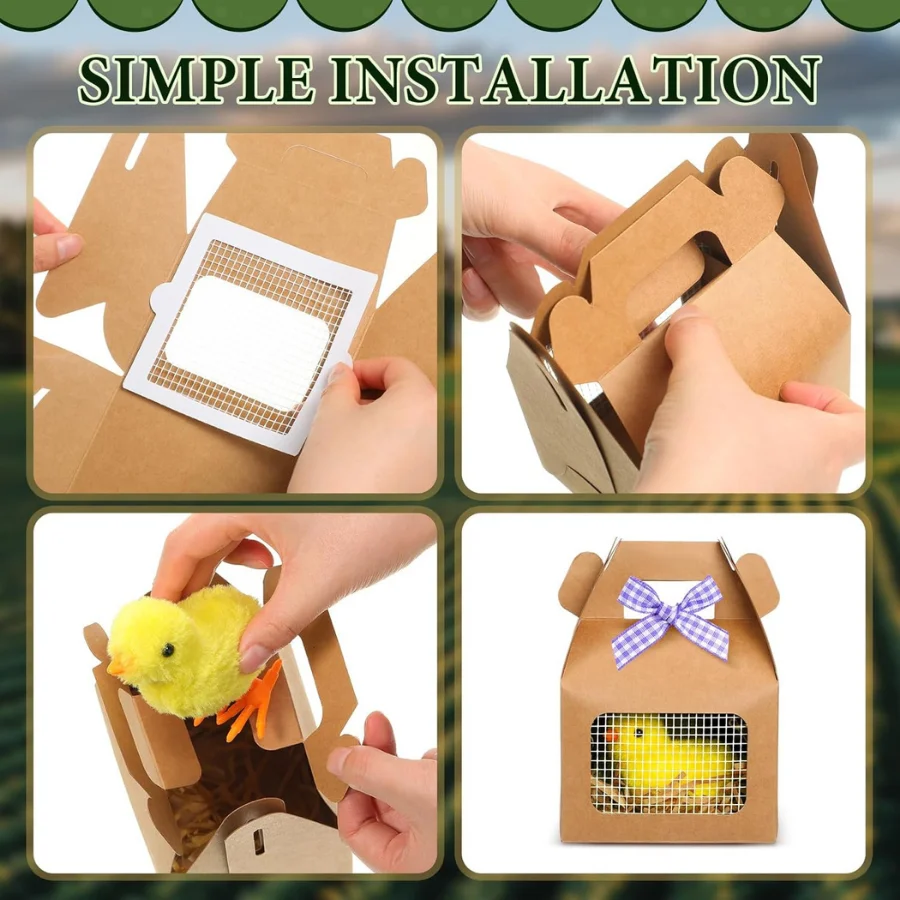 12-36 Sets de pollitos de peluche "Adopta un pollo" para fiestas temáticas de animales de granja. Decoración de cumpleaños._voghion.com