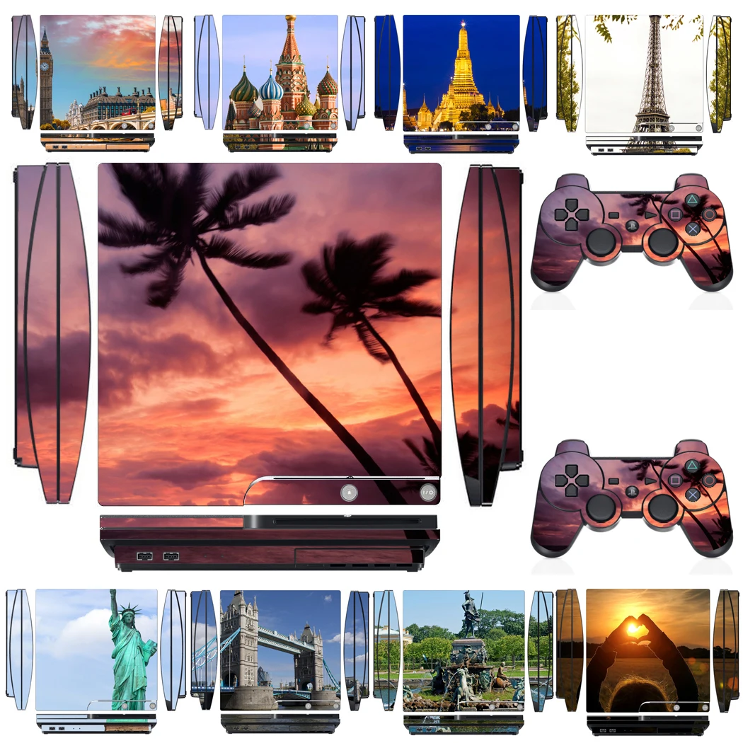 Beautiful Scenery 3307 Vinyl Skin Sticker Protector Per Sony Ps3 Slim Playstation 3 Slim E 2 Controller Skin Stickers