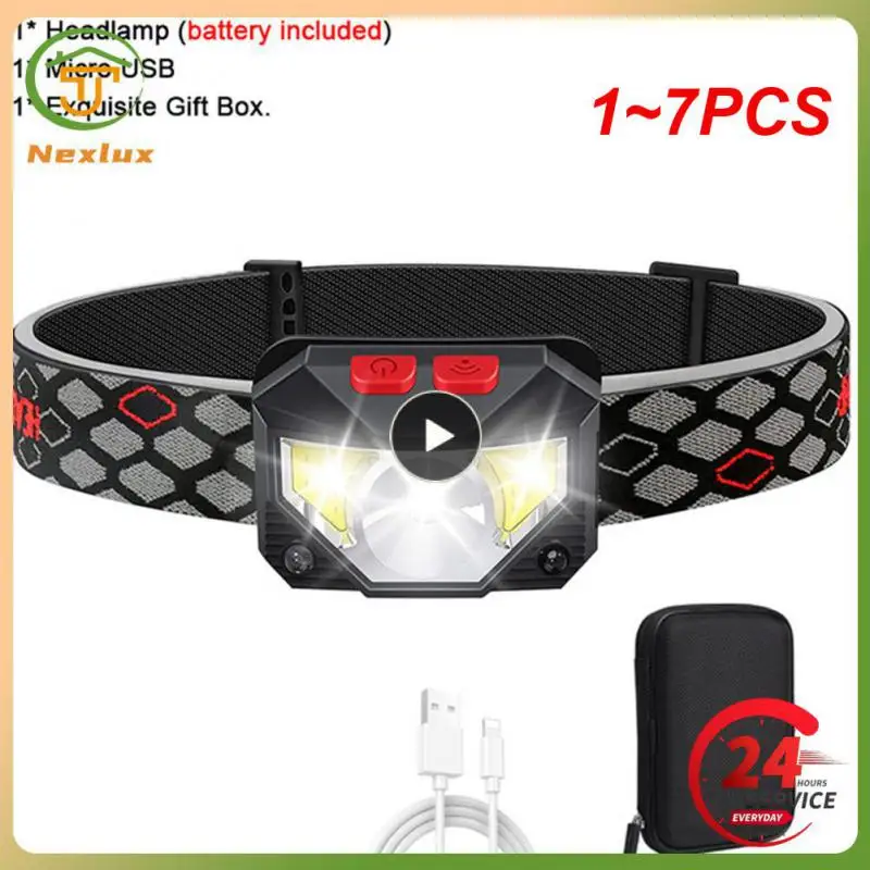 

1 ~ 7 шт. режимов, ручной датчик движения, мощный фонарь, Головной фонарь, налобный фонарь, COB фонарик, Головной фонарь для рыбалки