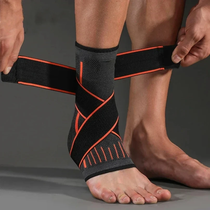 Ankle Support Pressurized Bandage Brace Protector Foot Strap Elastic Belt Fitness Sports Gym Badminton Accessory 1PC
