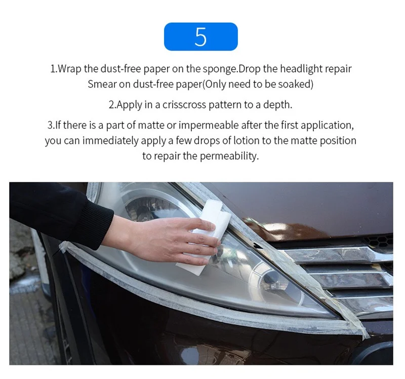 Ruka drží handričku pri leštení svetlometu