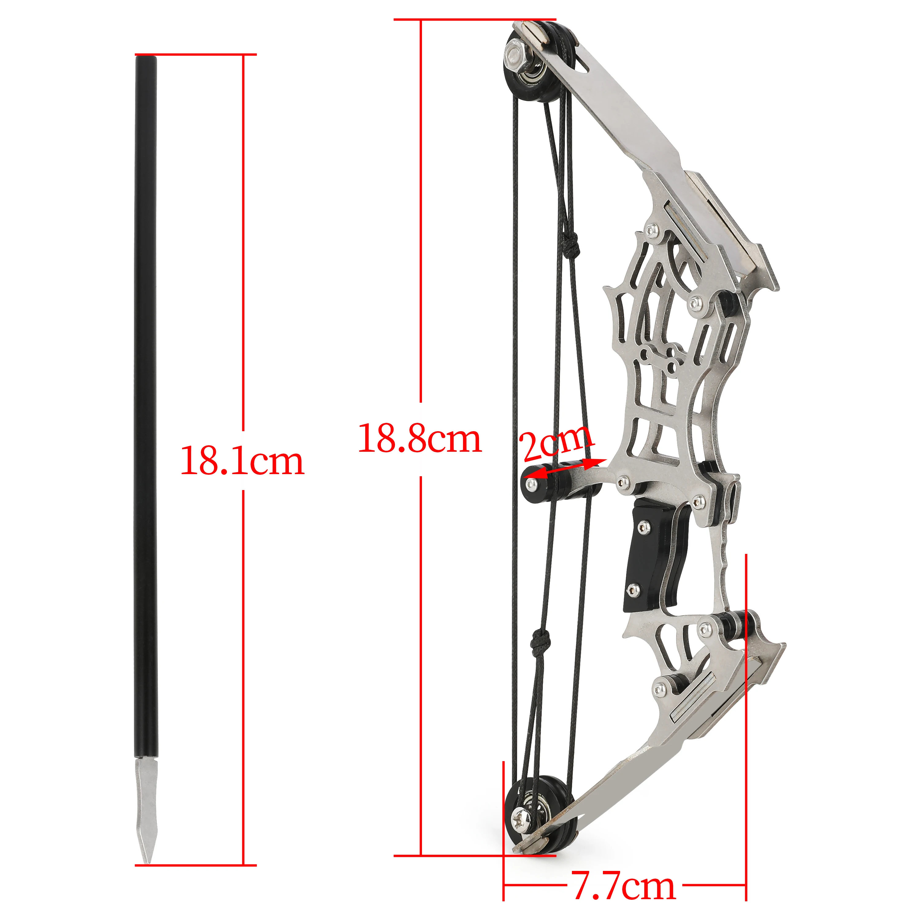 30-50lbs Mini Compound Pulley Bow Archery Stainless Steel Bow and Arrow  Creative Toys Outdoor Archery Competitive Shooting