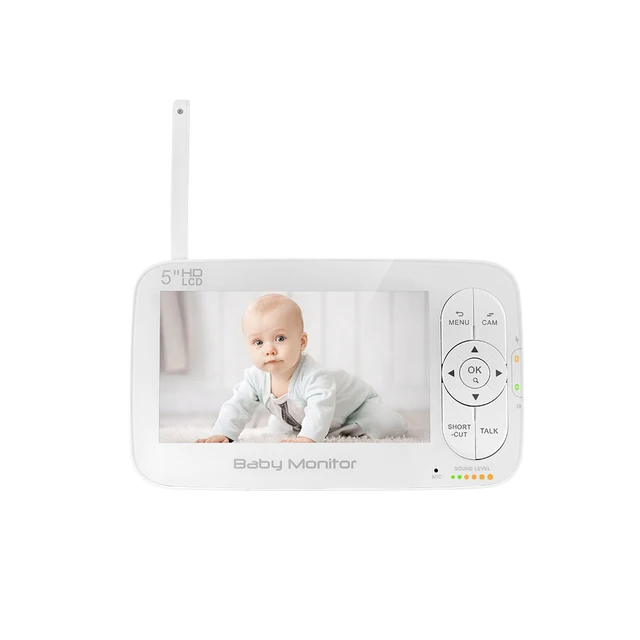 5Inch LCD Display 360Degree PTZ 4X Zoom Digital Baby Monitor 120Degree Wide Angle Nanny Camera Temperature Display Babysitter 3