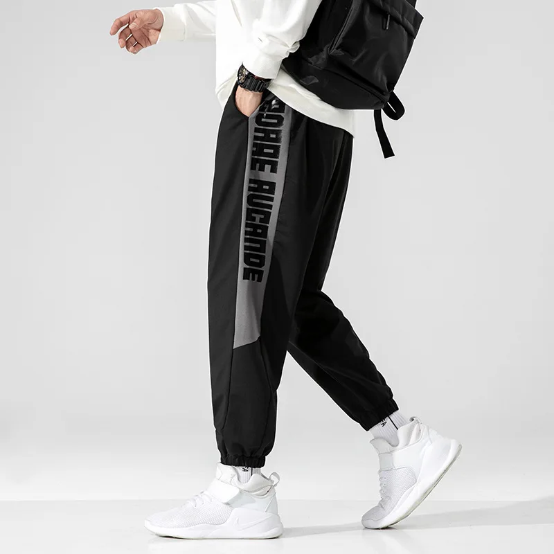 (M-8XL)Summer Bullet Large Size Black Trousers High Waist Solid Color Youth Ordinary Cotton Casual Pants