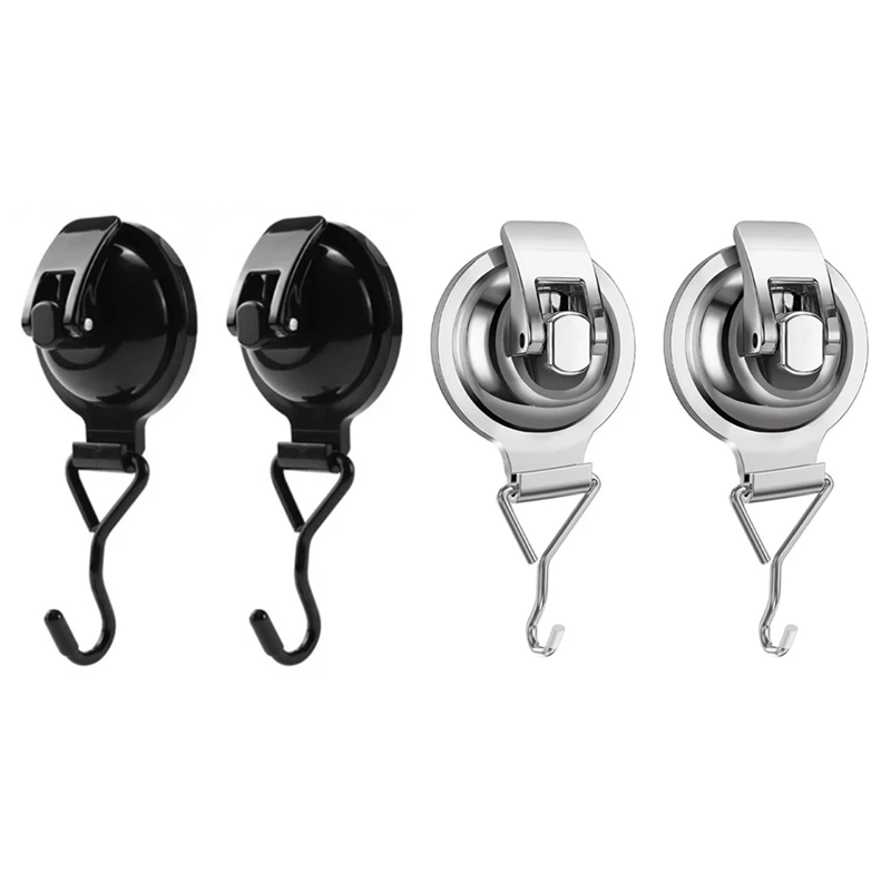 

4PCS Heavy-Duty Suction Cup Hooks For Towel, Robe, Loofah & Wreath, For Bathroom & Kitchen, No Tools Required