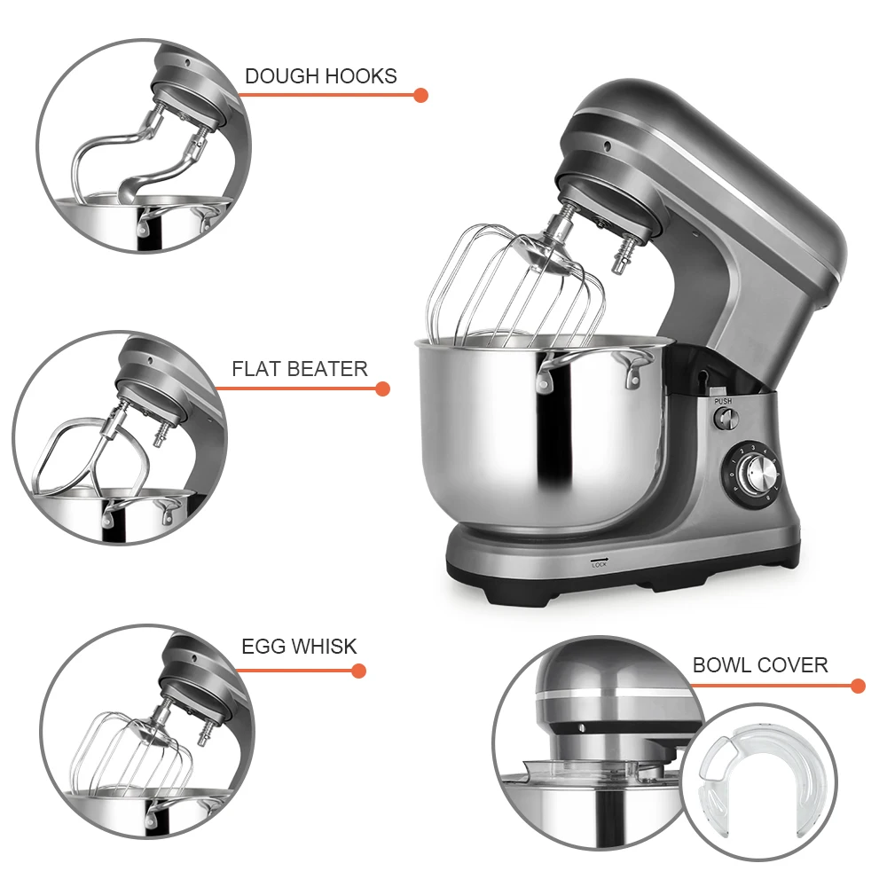 Kitchen 11 Liters Big Capacity Food Mixer 2000w Electric Food Stand Dough Mixer With Stainless Steel Bowl 4
