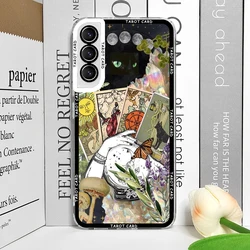 Mystical Witch Tarot Card Collage Clear Soft Phone Case - Samsung A54 5G (S - H1458T2)