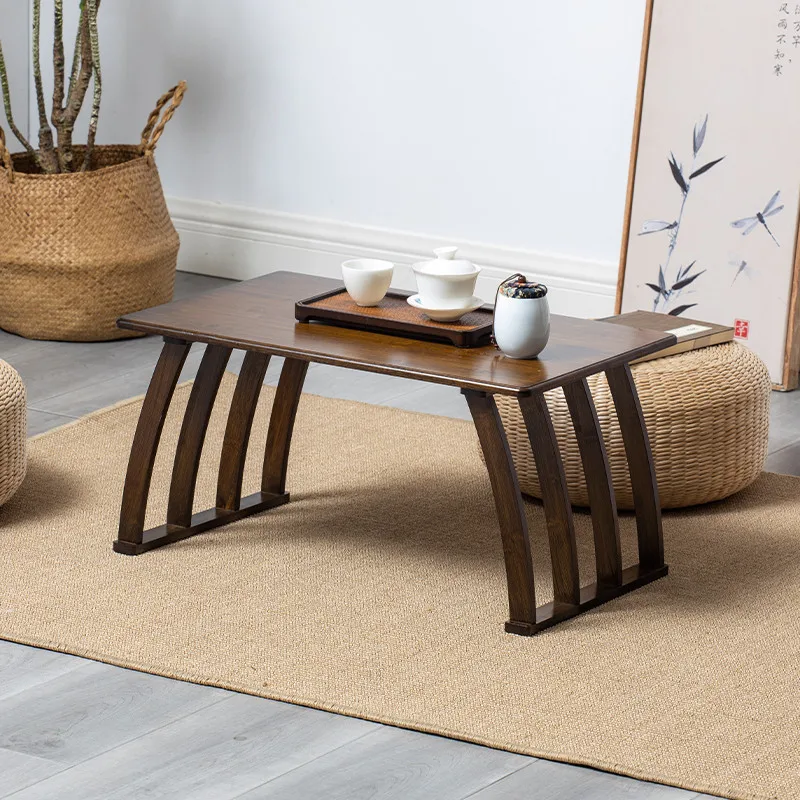 Table de sol basse pliante en bois japonais, tatami compact moderne et  minimaliste, thé pour salon - AliExpress