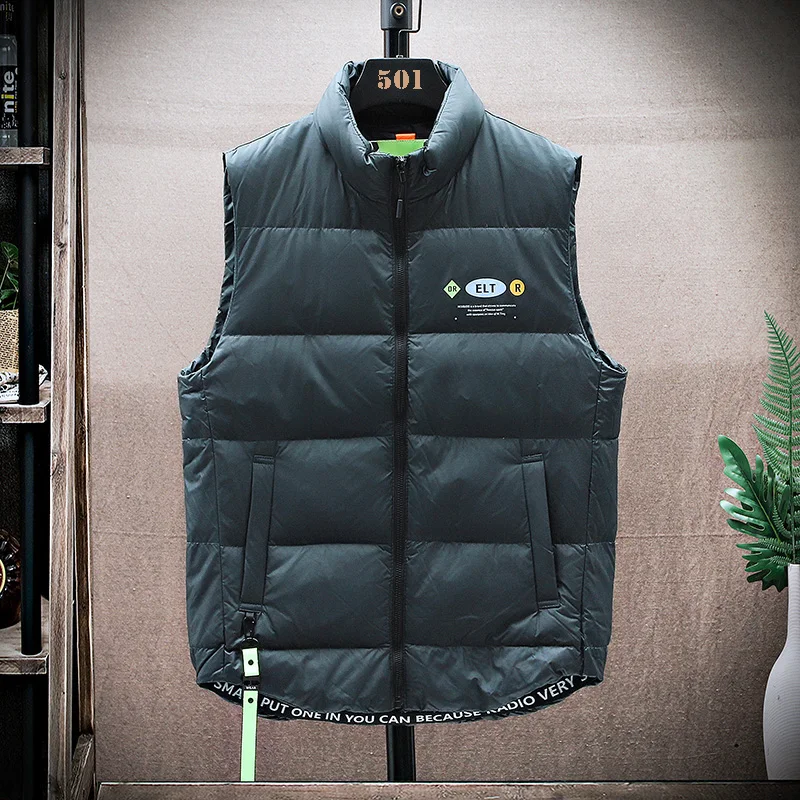 

Winter Men's Warm Jacket Windproof Waterproof Duck Down Vest Hip Hop Style Fashion Casual Jacket Large Size Soft Jacket M-6XL