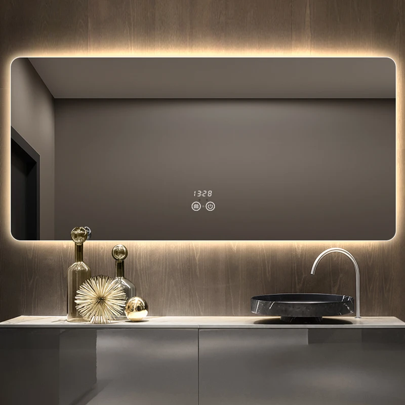 

Led Shower Led Mirror Full Body Large Aesthetic Long Cosmetic Wall Mirror Makeup Backlight Makeup Espejos Bathroom Fixtures