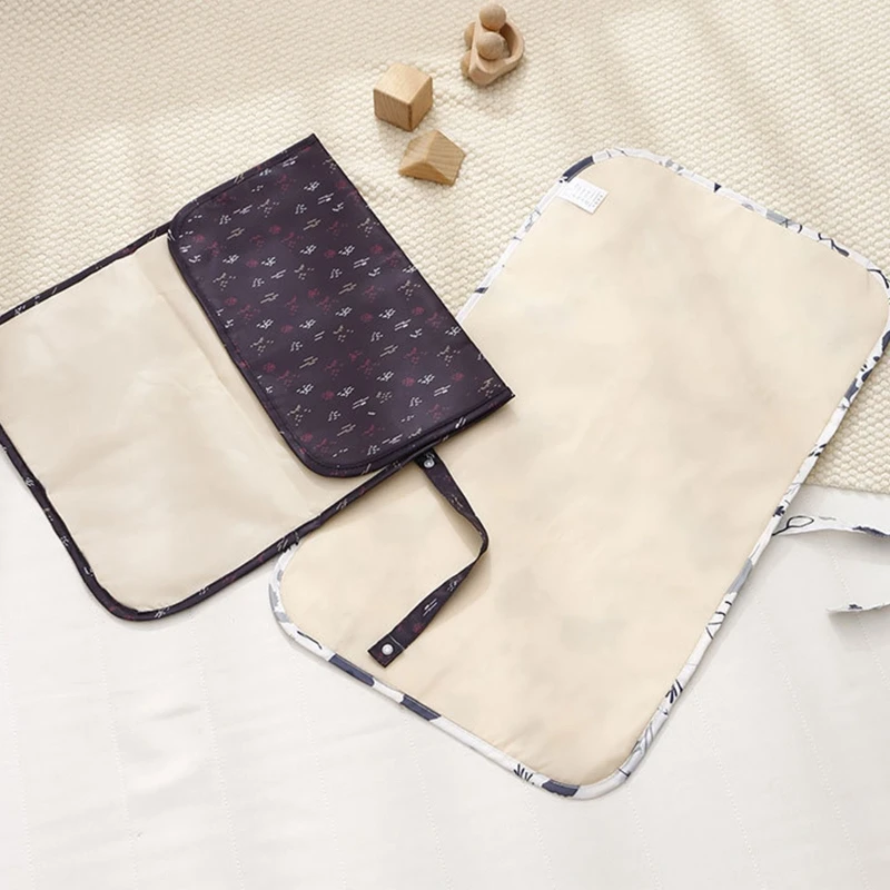 Portable Waterproof Diaper Changing Mat Nylon Foldable Nappy Pad Supplies Baby Girls Boys Outdoor Traveling Washable N1HB diaper changing pad,diaper changing mat