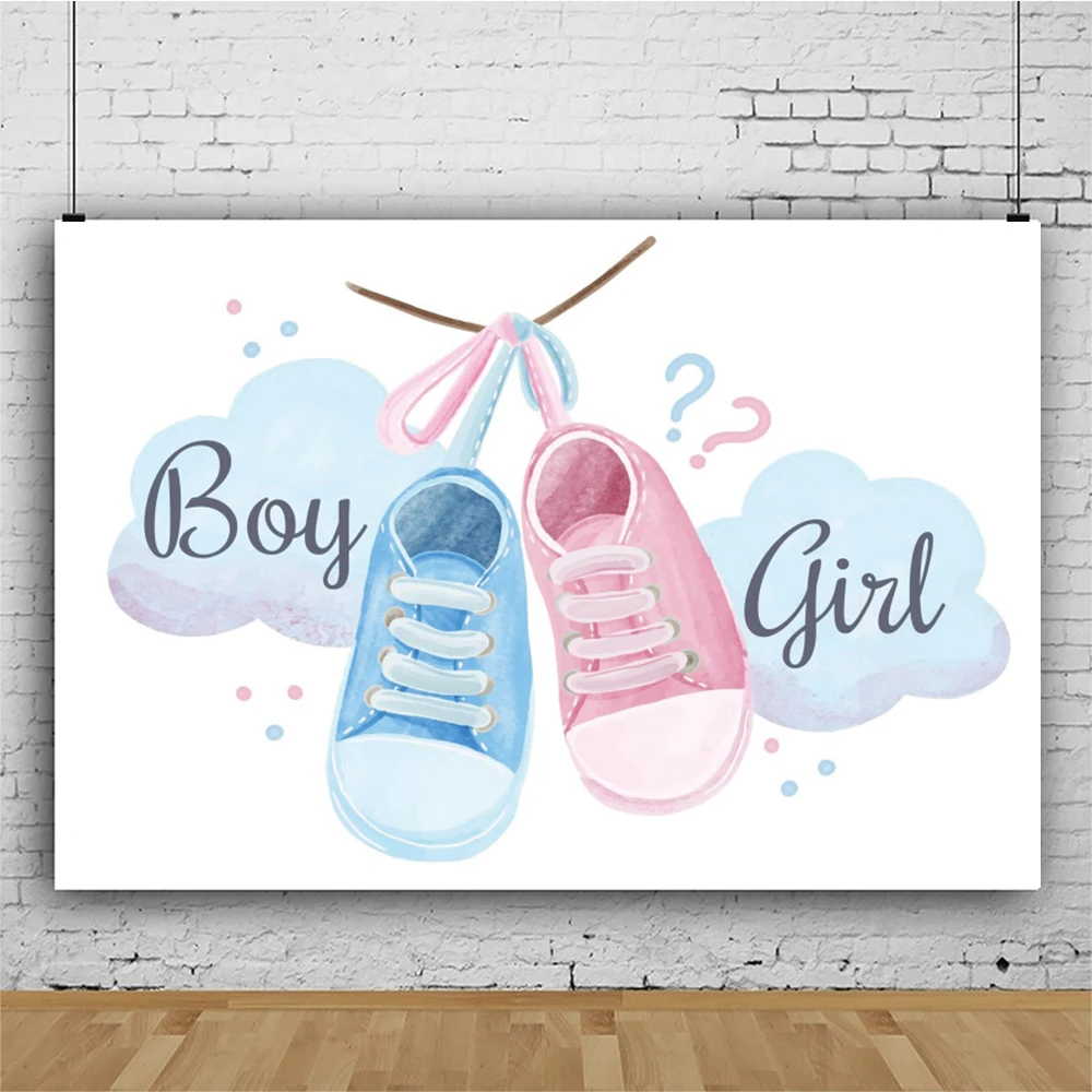 

Gender Reveal Party Backdrop Balloon Boy Or Girl Photocall Newborn Baby Shower Photography Background Decor Photo Studio Props