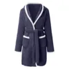 Robe d'hiver décontractée en peluche pour femmes, couleur unie assortie, Double poche, chemise de nuit à bretelles, peignoir pelucheux, manteaux, vêtements de maison pour dames