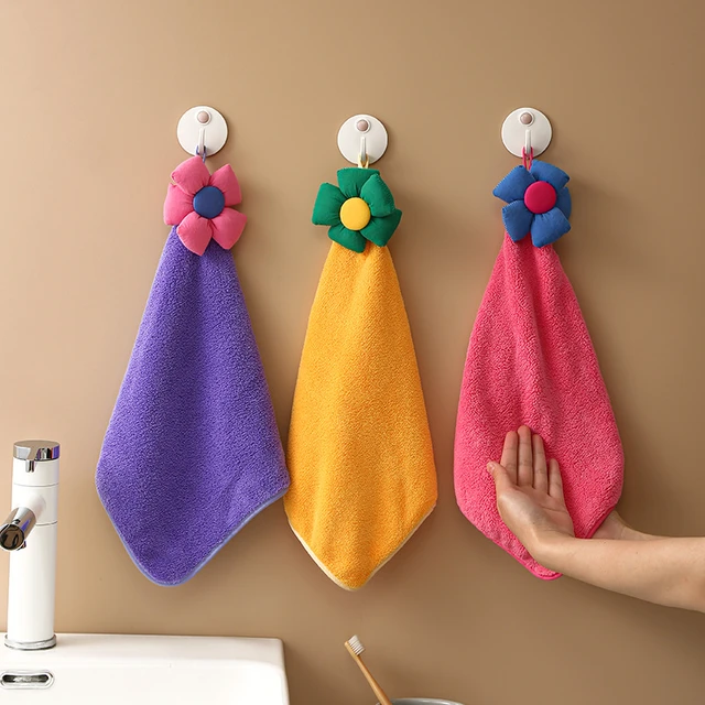 Round Cute Style Hand Towel Soft Coral Velvet Super Absorbent