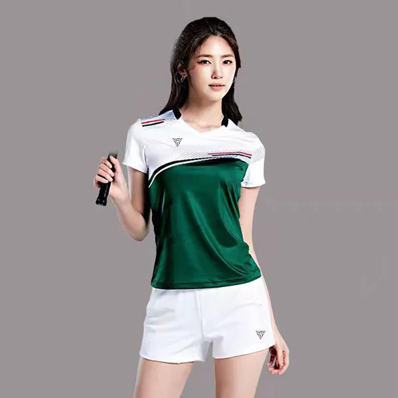 Quick-drying Tennis Jerseys Short-sleeved Suits Men Women Athletic Competition Training Uniforms Table Tennis