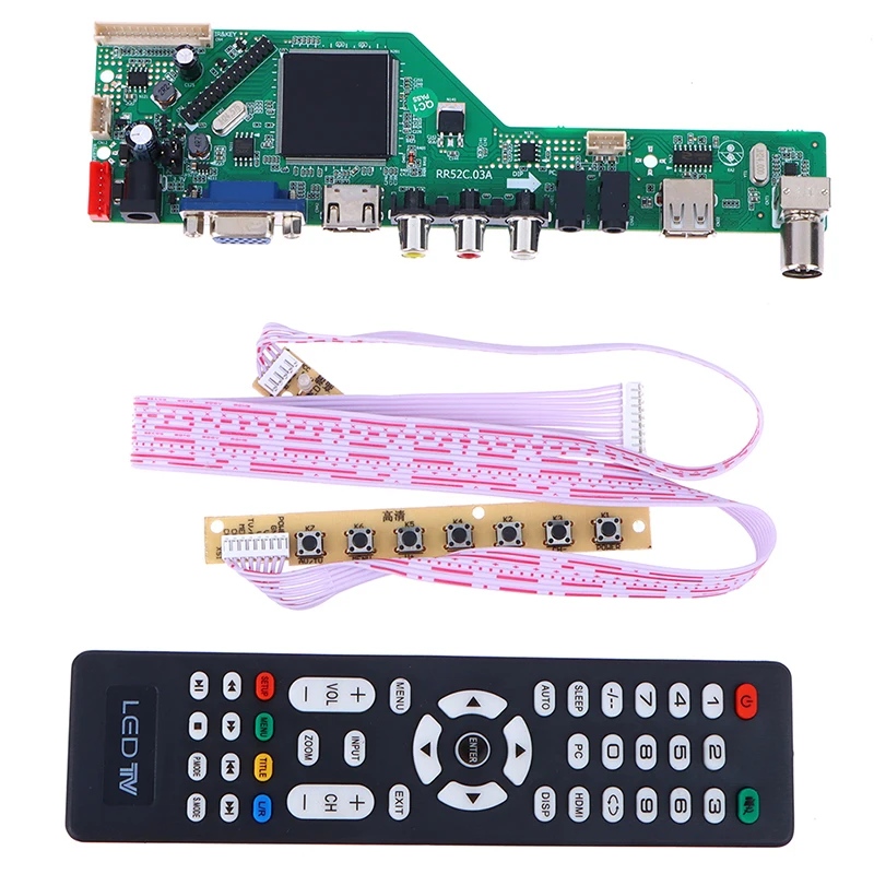 1Set TV Drive Board RR52C.03A TV Controller Driver Board Digital Signal DVB-T2 DVB-T LCD Motherboard Universal Scaler tv drive board