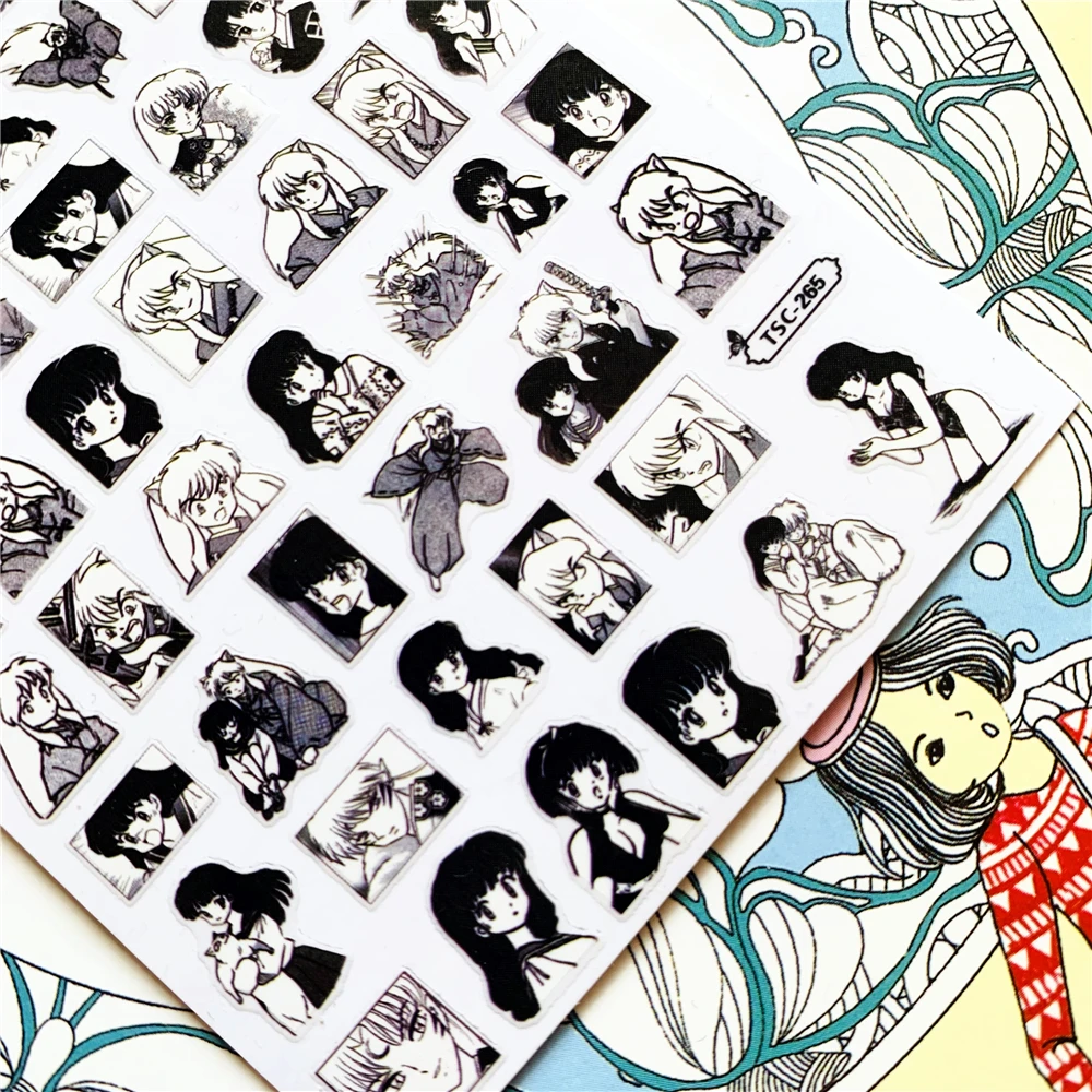 

Фотообои с белыми волосами для девочек, 3D наклейки на заднюю панель, наклейки, слайдеры, украшение для ногтей