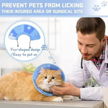 Pet Cat Dog Elizabethan Collar Cute Anti-Bite Lick Surgeries Wound Cats Protective Neck Collar Cone Recovery Wound Cats Collar 3