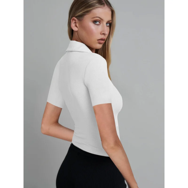 Body liso para mujer, Bodycon Sexy de manga corta, Tops con cuello en V,  negro, blanco y marrón, Otoño e Invierno - AliExpress