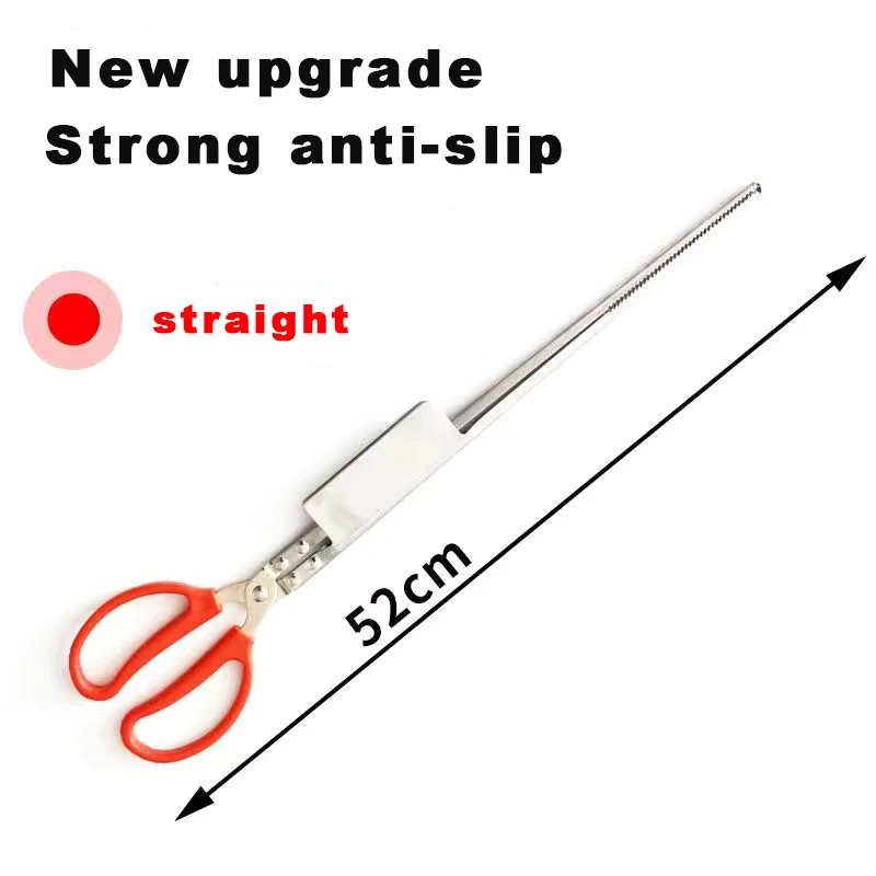 Foldable Snake Catcher Tongs Stick, Reptile Camping Grabber, Stainless Steel, Wide Jaw, Control Tool, 1.2m