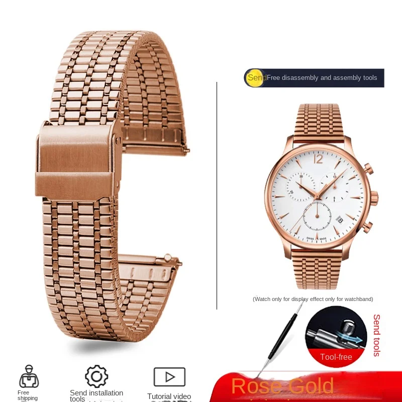 Sleek Stainless Steel Quick Release Watchband - Unisex Sizes 18mm, 20mm, 22mm
