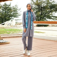 

2022 New Design Muslim Sports Wear Women Activewear 3pcs Running Hijab Sportswear Outdoor Islamic Modest Active Gym Wear