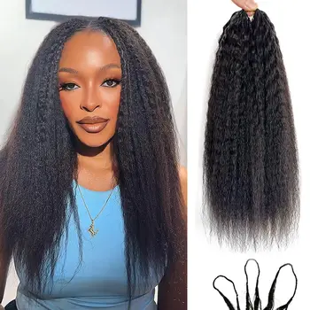 Kinky Straight Crochet Hair Pre-Looped Human Hair Boho Braids & Twists Buttery Soft Lightweight Feather Texture Hair Extensions 1