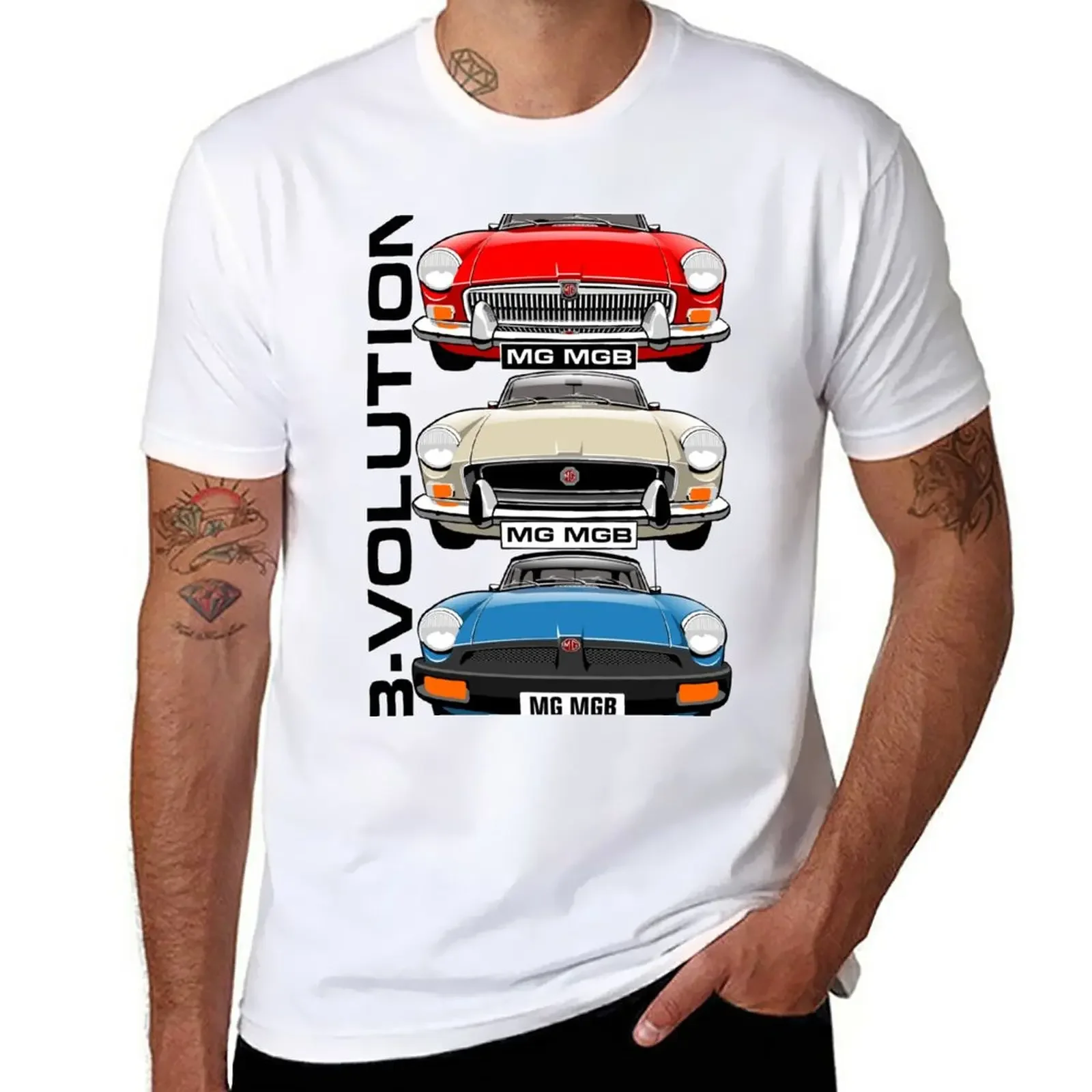 MG MGB evolution T-Shirt tees graphics vintage mens workout shirts