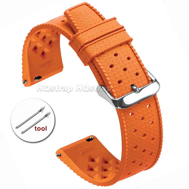 Breathable Waterproof Silicone Sport Watch Strap - Multi-Color Replacement Band