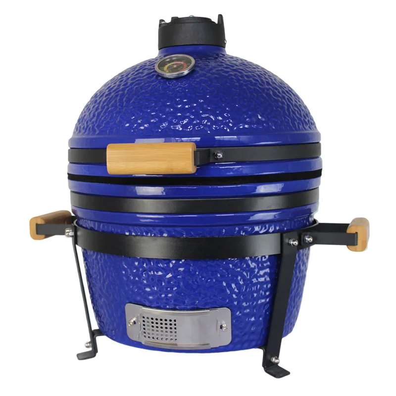 

4 in 1 Portable outdoor ceramic charcoal pizza oven bbq kamado 15inch rotisserie grill for BBQ Party