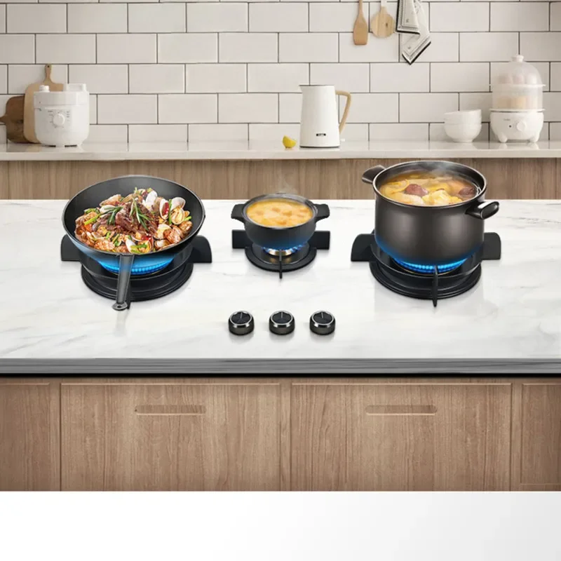 Slate Gas Cooker Built-in 3 Burner Stove for Kitchen LPG Natural Gas Cooker 5.2kw Fierce Fire Power European Panel Less Design