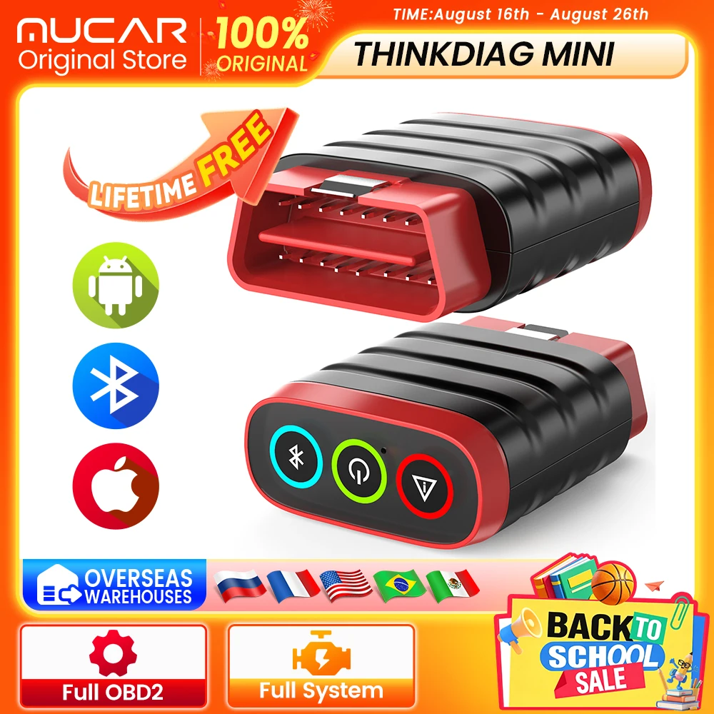 THINKCAR Thinkdiag MINI Scanner OBD2, Strumento Diagnostico Automobilistico Bluetooth per Sistema Completo, Lettore di Codici OBD con Aggiornamenti Gratuiti a Vita