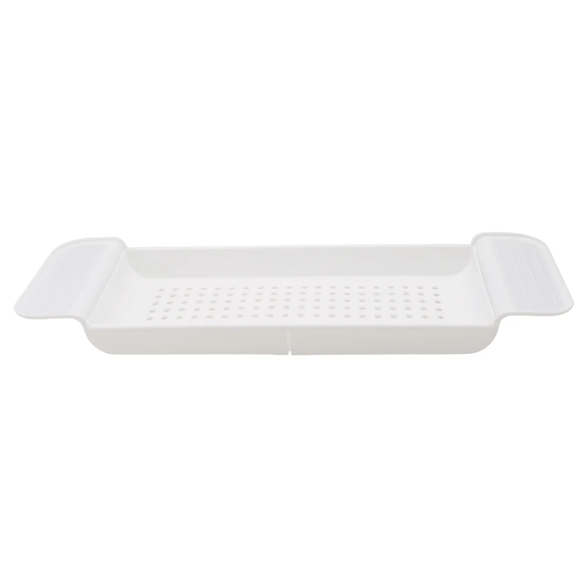 BIFI-Retractable Bathtub Storage Rack Bath Tray Shelf Tub Bathroom Tools Towel Storage Shelf Kitchen Sink Drain Holder White