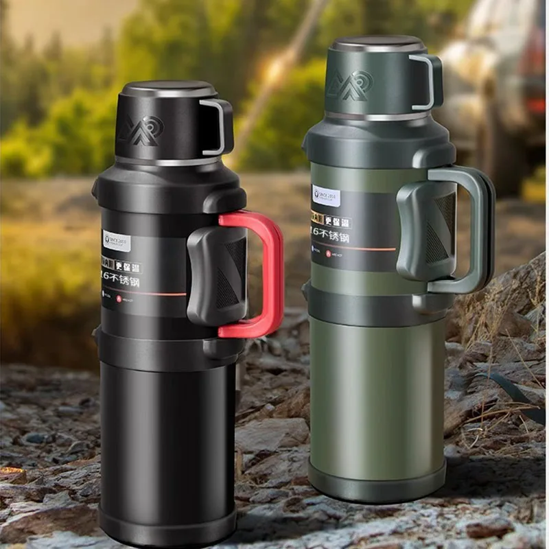 1 PC Stainless Steel Thermos Bottle with Handle Outdoor Portable Large Capacity Thermal Water Bottle Keep Hot and Cold for 72H