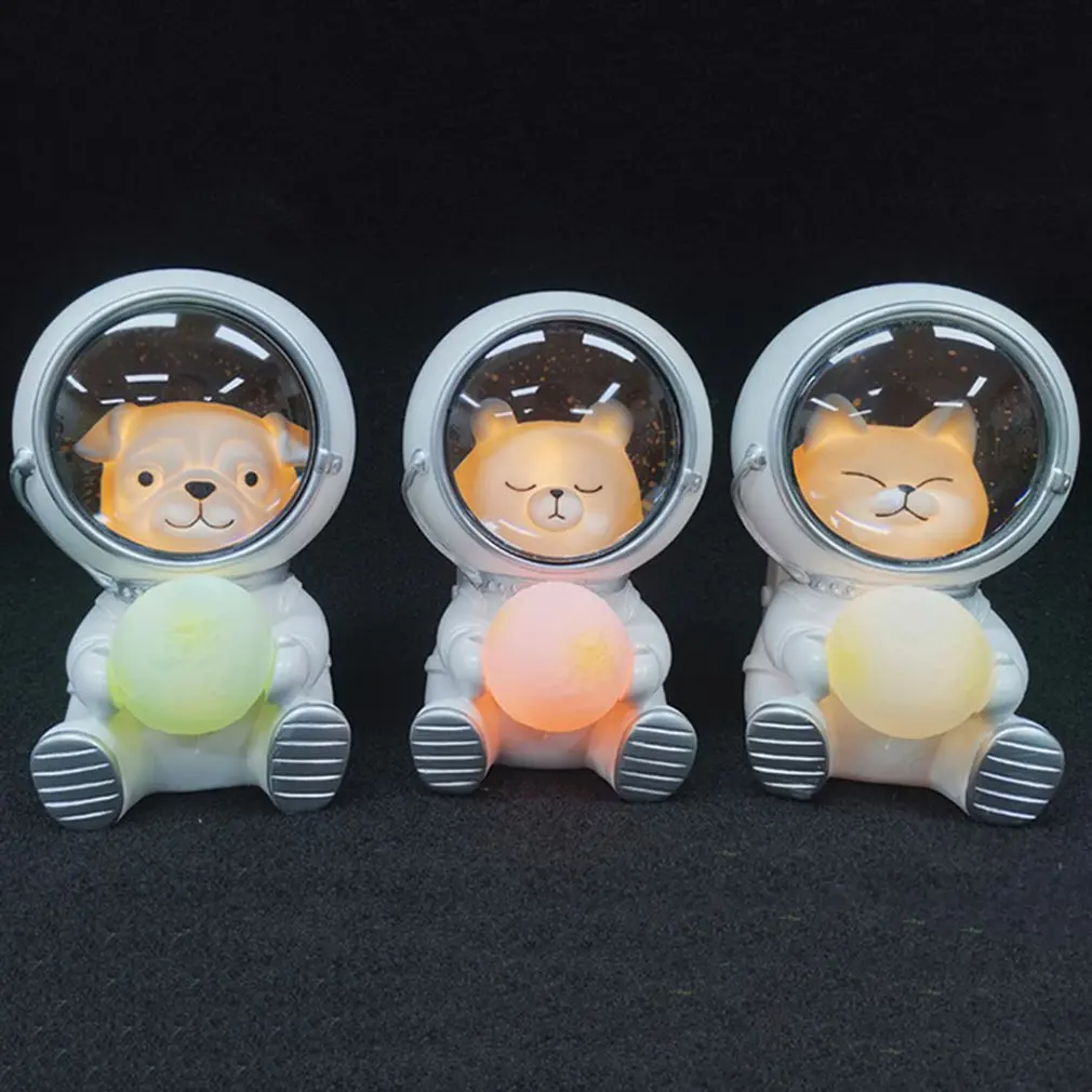 2022 Pet Astronaut Night Light Creative Cute Galaxy Guardian Personality Bedroom Decor Lights Star Lamp Kids Friend Toys Gifts