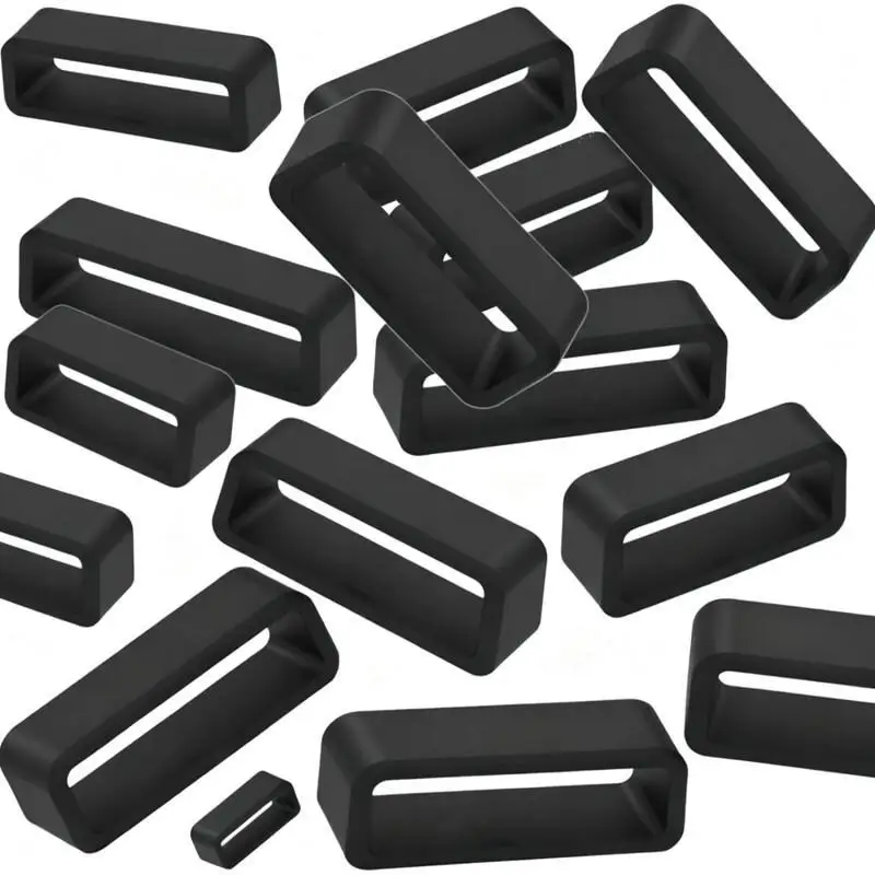 Durable Black Silicone Watch Strap Loops - Premium Rubber Bands Accessory Holder (Various Sizes)