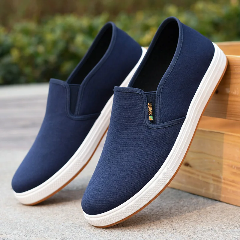 Low top men's shoes 2024 slim casual board shoes, comfortable flat bottomed wear-resistant middle-aged and elderly work driving